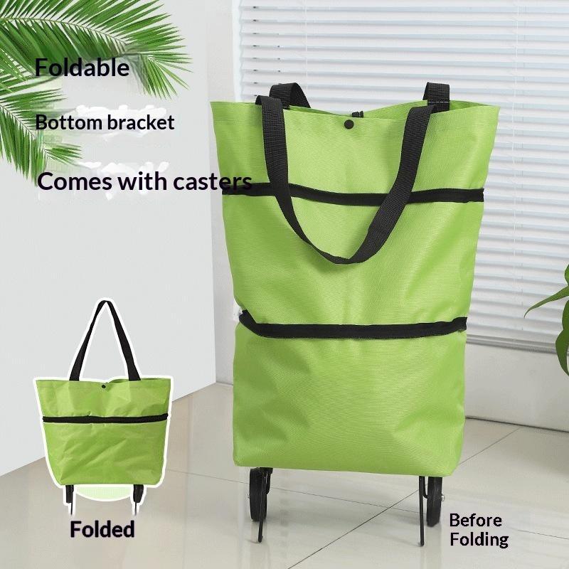 2 In 1 Foldable Portable Rolling Shopping Cart Waterproof Trolley With Wheels Waterproof Shopping Bag Trolley For Shopping