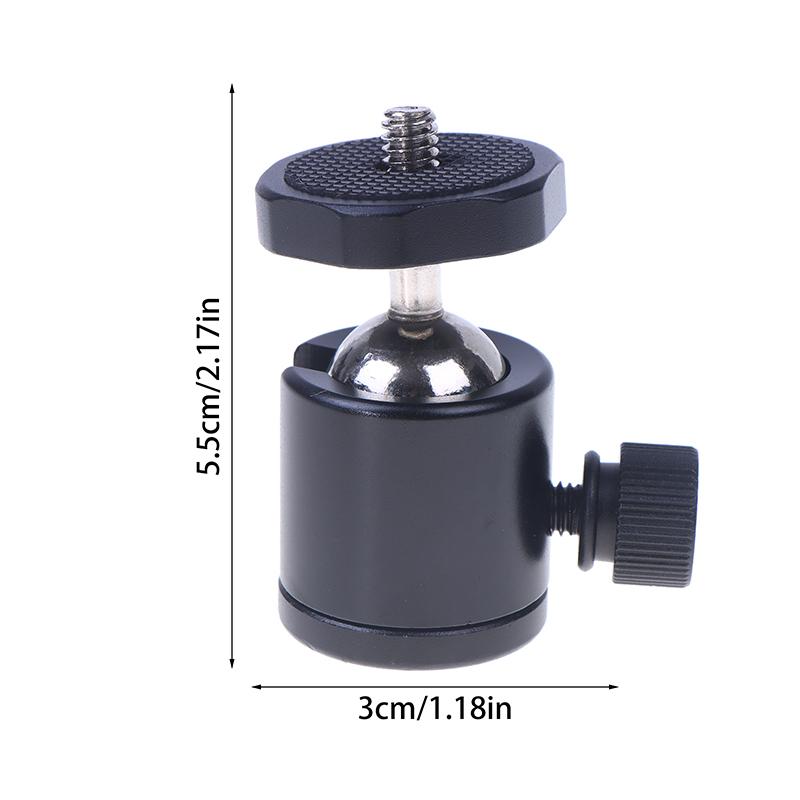 1Pc Metal Mini Ball Head With Universal 1/4" Screw Tripod Mount 360° Swivel For Phone LED Video Light Microphone Action Cameras