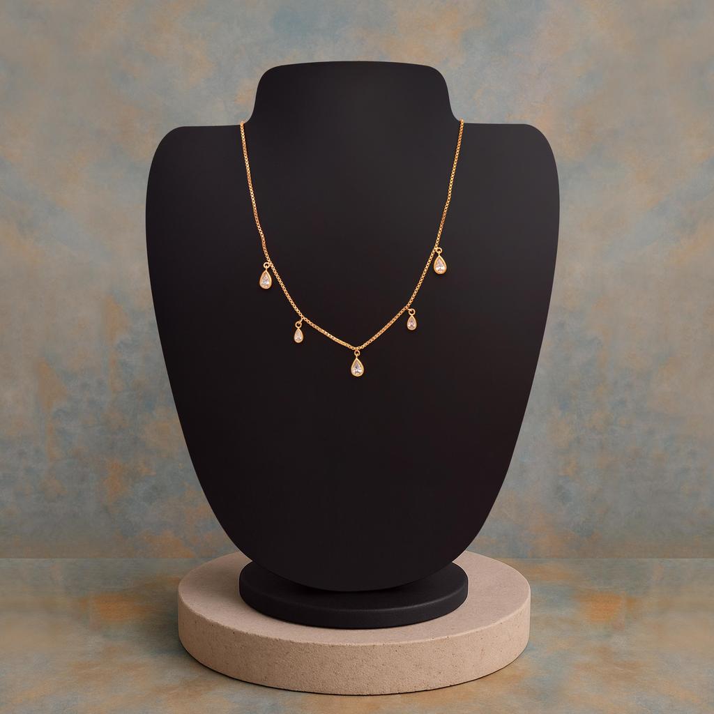 Teardrop Gold Vermeil Necklace -925 Sterling Silver