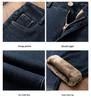 Women's Velvet Lined High Waist Slim Straight Leg Jeans for Autumn/Winter
