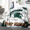 Name Custom Michigan State Spartans Print Flannel Blanket High Quality Warm Comfortable Cover for All Seasons Perfect for Gifts Home Decor