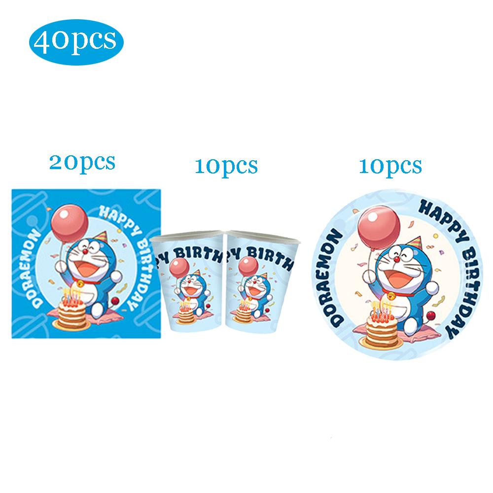Cartoon Doraemoned Birthday Party Decor GameCartoon Dor Disposable Tableware Cake Topper Kids Boy Party Supplies Baby Shower Toy