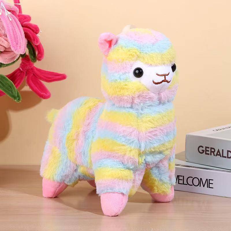 1Pcs Standing Posture Stuffed Animal Sheep Doll 28Cm Colorful Alpaca Plush Toy Sleeping Companion For Kids