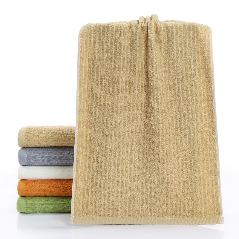 Pure Cotton Towel Labor Protection Home Gift Towel Absorbent Plain Vertical Strip Five-color Cotton Face Towel Wash Face