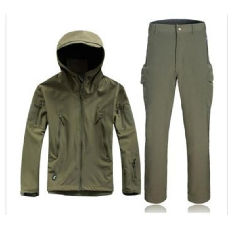 Men's Autumn and Winter Warm Outdoor Tactical Suit Overalls Suit Warm Jacket + Trousers 2-piece Set