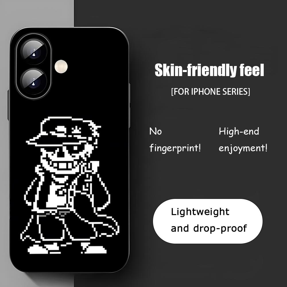 Popular Pixel Game Undertale Phone Case For iPhone 16 15 14 13 12 11 X XR XS 8 Plus Mini Pro Max Soft black Shockproof Cover