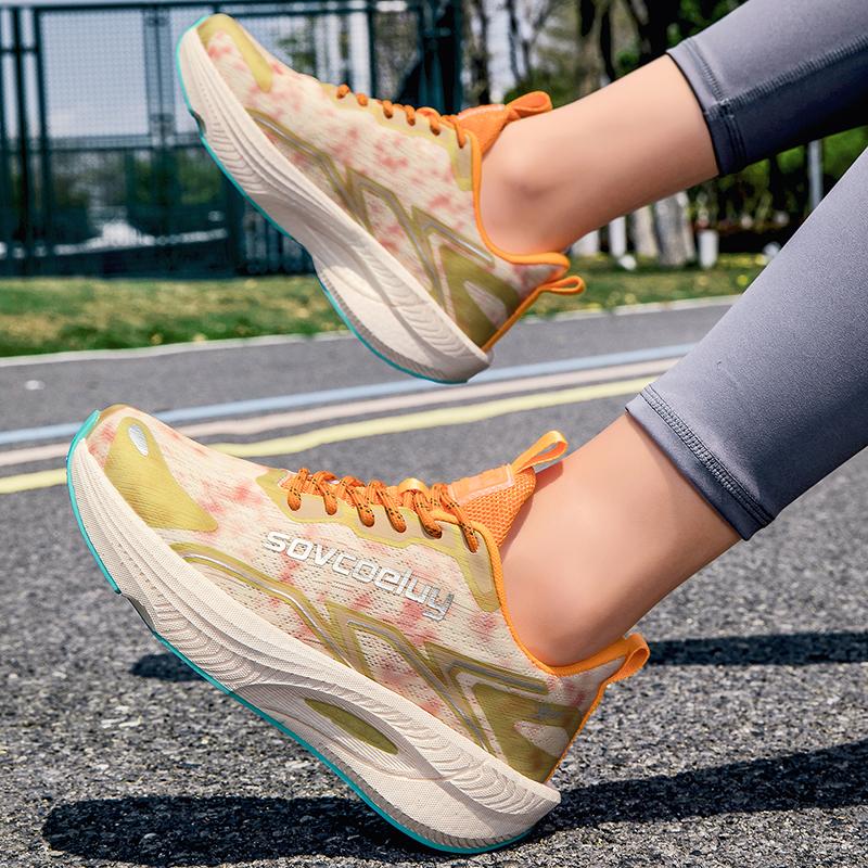 Herren Sports Spezialität Marathon Laufschuhe Carbonplatte Atmungsaktiv Leichtgewicht Damen Bequem Sportlich Rutschfest Dämpfung Stabilität Sneaker