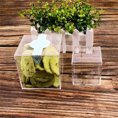 4Pcs Durable Candy Box Multiple Uses PS Transparent Cube Compact Portable Lid Case Organizer Container for Wedding