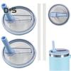 2 Pcs 40 Oz Tumbler Straw Lid with 2 Straws Leak-proof Reusable Replacement Lids Odor-free Dustproof Straw Lid for Stanley Tumbler
