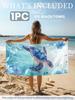 Blue Sea Turtle Beach Towel Single Sided 2D Print Soft Quick Dry Microfiber Beach Towel Pool Beach Travel Decor Serene Vibe Gift