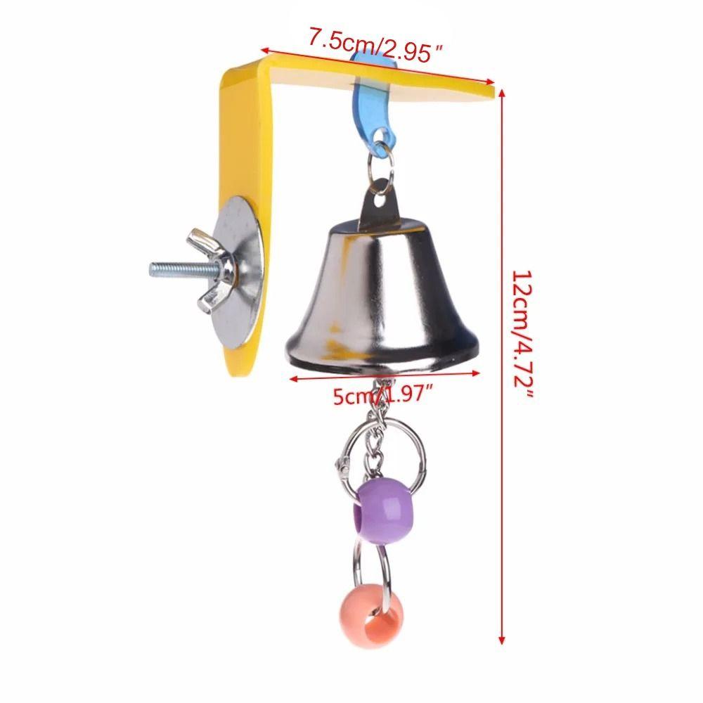 Hanging Parrot Bell Toys Acrylic/Metal Bird Chew Toy  for Parakeet Parrots