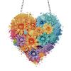 Crystal Hanging Home Wall Decor Heart Flower Acrylic Diamond Painting Hanging Pendant Round Single-Sided for Home Wall Decor