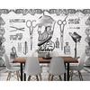 Retro Trend Wallpaper Barber Shop Background Wall Decoration Mural 3d Wallpaper