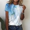 Rose Series 3D Printed T-shirt Summer Round Neck Loose Casual Short Sleeved T-Shirts Women’s