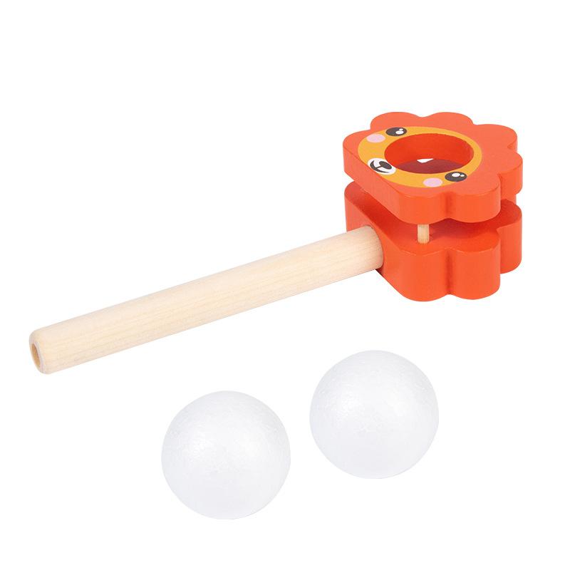 Wooden Cartoon Suspension Ball Blower – Early Learning Toy for Kids to Develop Lung Capacity and Parent-Child Interaction