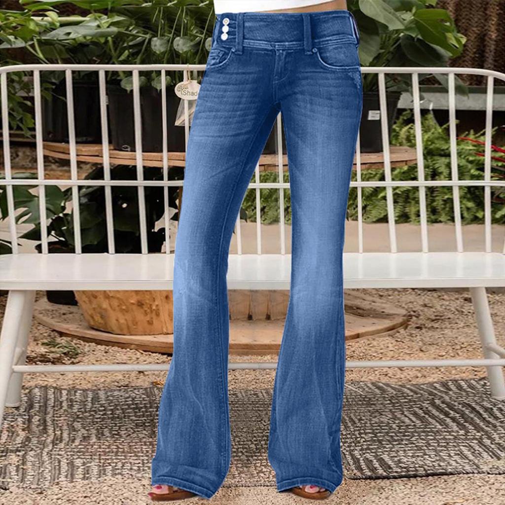 Straight Leg Jeans For Women Ripped Hem Low Waisted Jeans For Women Wide Leg Jeans For Women