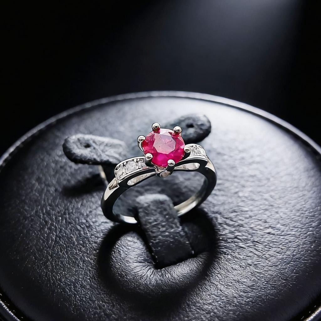 Jewelry Simulation Sapphire Ruby Bow Six-Claw Ring One Carat Emerald Ring Women
