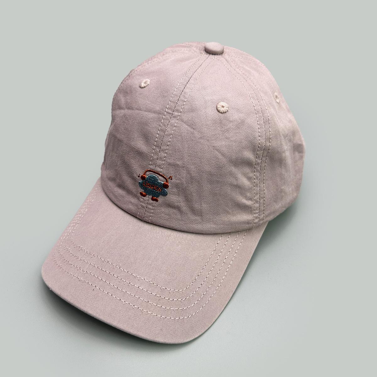 Spring And Summer Cartoon Embroidery Letter Baseball Cap Men S And Women S Sunshade Casual Cute Student Cap 52-60cm розовый