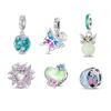 Spring Flower Series Charms Pendant Bead Fit Women DIY Bracelet Necklace Jewelry Gift