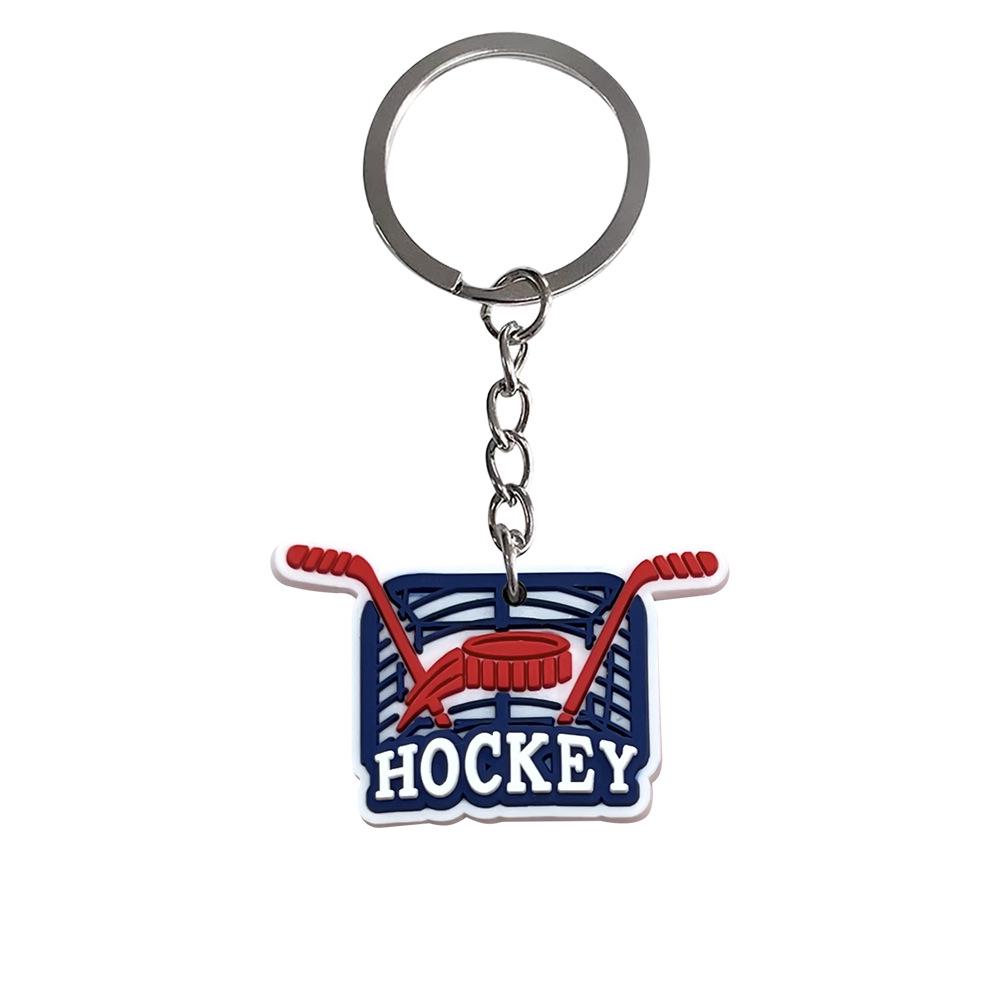 Hockey Backpack Charms: PVC Keychain Pendants, Soft Rubber DIY Ornaments, Small Gift Keychains