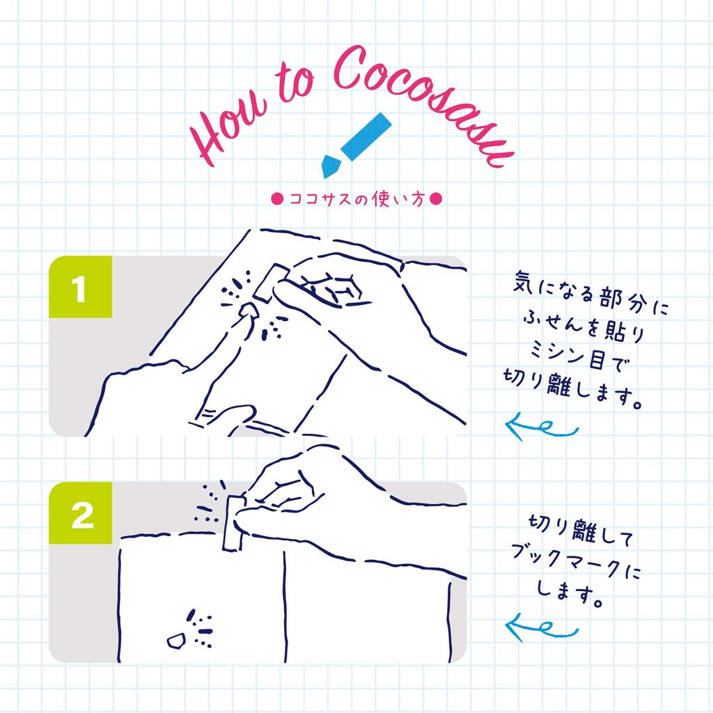 BEVERLY Sticky Notes Chiikawa Cocosasu Face CS-183 - Cute Character Design for Home & Office