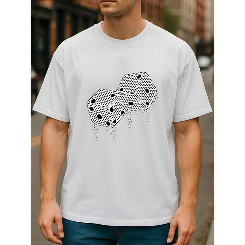 

Европейские размеры Абстрактный узор с кубиками, Мужская повседневная футболка с коротким рукавом, круглым вырезом и принтом S белый