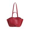 Simple Color Solid Pu Leather Women Casual Tote Bag For Daily Commuting And