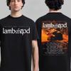 Lamb Of God Into Oblivion Graphic Tee Featuring Geometric Energy Core Art Heavy Metal Streetwear Casual Unisex Top