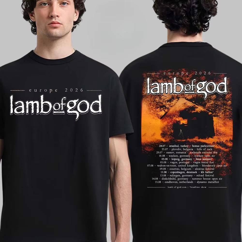 Lamb Of God Into Oblivion Graphic Tee Featuring Geometric Energy Core Art Heavy Metal Streetwear Casual Unisex Top