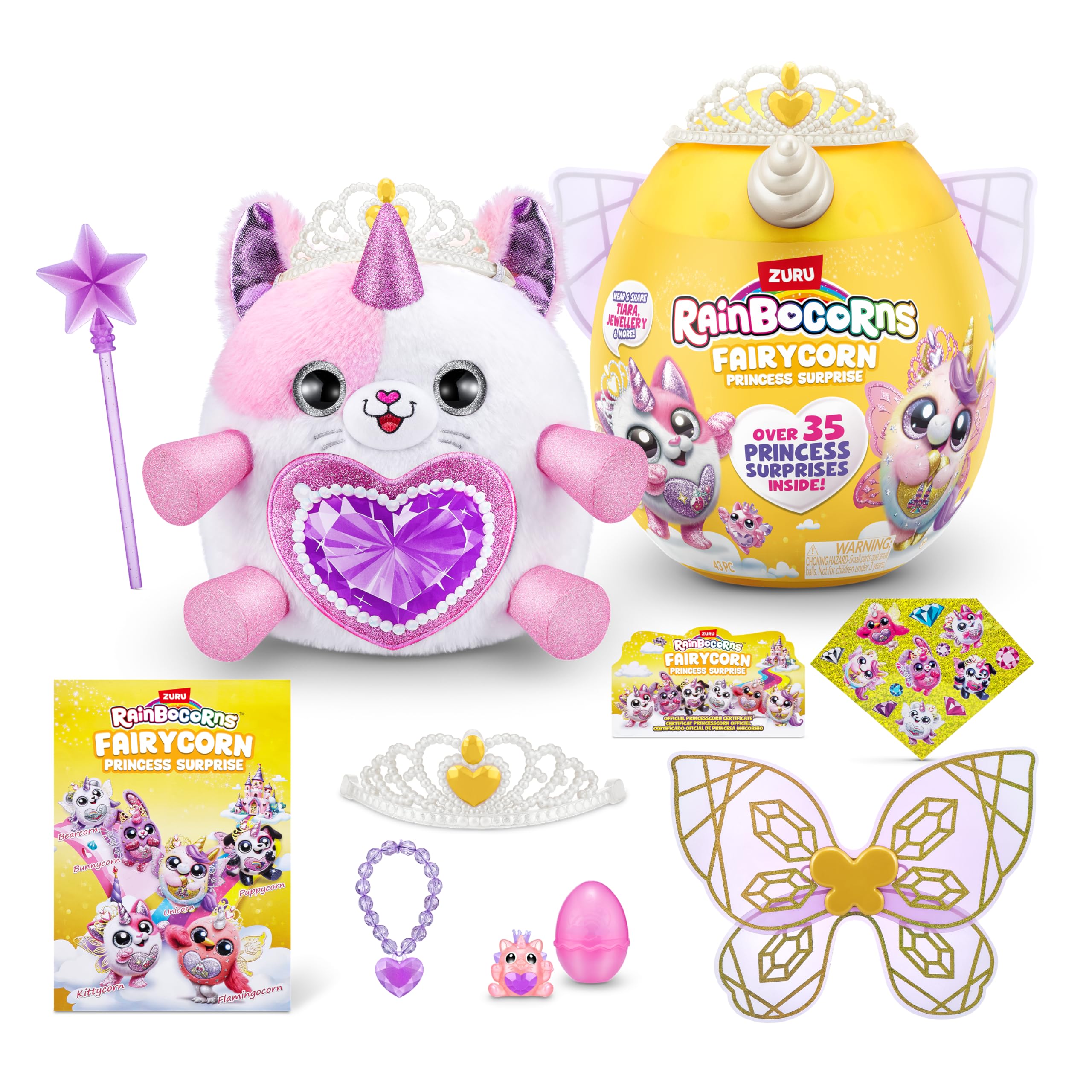

Rainbocorns Fairycorn Princess Series 6 Kitty Peluche Coleccionable Magical Fairy Princess Cuddle Plush Animal de - - Surprises, Peluche, Pegatinas,
