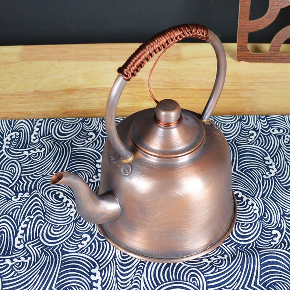 1,5L Kanvica z čistej medi Zahustená Červená Meď Mosadz Varná Kanvica Proti Obareniu Hrniec na Mlieko a Čaj Vintage Medená Čajová Súprava pre Domácnosť