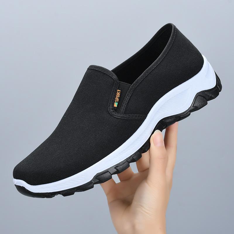 Men's Kung Fu Shoes Breathable Canvas Spring Walking Shoes Non-Slip Wear-Resistant Soft Sole Comfort Lightweight Chinese Style