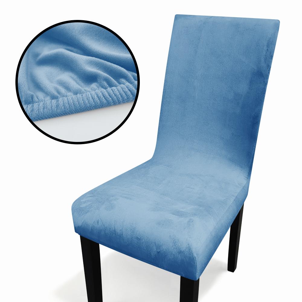 

Velvet Home Dining Seat Protector Premium Velvet Chair Cover Thickened Solid Color Stretchable Full Coverage Chair Covers 2026 1pc морской синий