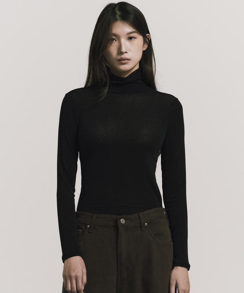 Nigaennikol [Essential] Soft Turtleneck Slim Top_6 Color