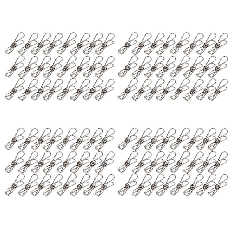 A84X-96 Pcs Stainless Steel Wire Clip, Multi-Function Clip, Utility Clip Pins Hanging Clip Office Fastener
