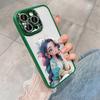 Blue-haired Girl Is Suitable for Apple 15 Mobile Phone Case 15Promax All-inclusive 14 with Flash Diamond Lens Film 13 Fairy Model.