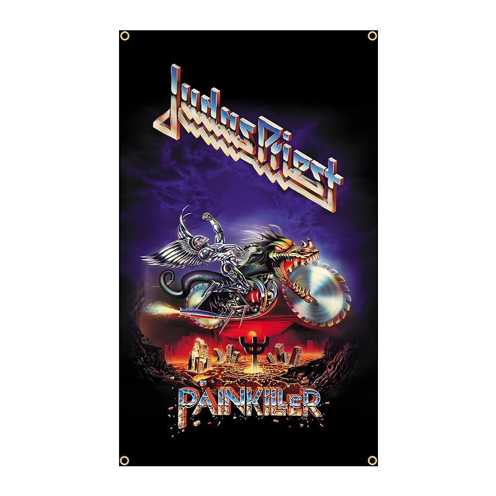 J-Judas P-Priest Heavy Rock Band Flags Polyester Digital Printing Banner for Bedroom Wall Art Out Door Tapestry Decoration