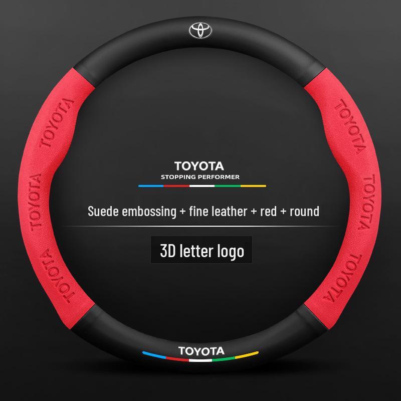 Toyota Suede Steering Wheel Cover for Highlander, Camry, Crown, Corolla, RAV4, Avalon, Levin
