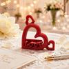 Love Letter Sculpture Decor Heart Photo Stand with Embossed LOVE Letters, 3D Printed Vertical Slot Romantic Wedding Table Ornament Picture Holder,