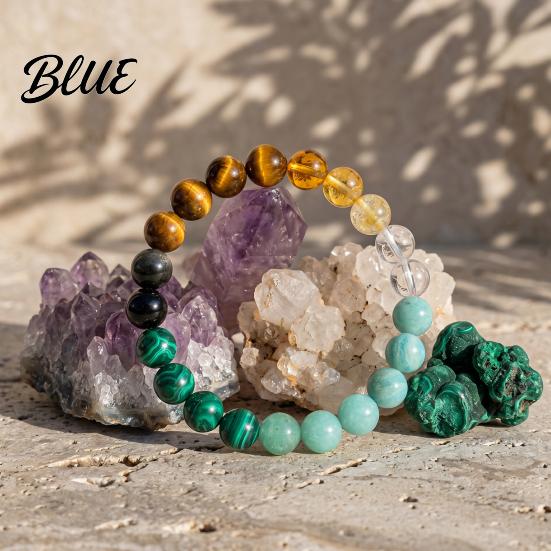 Wear-resistant Bracelet Women Elastic Rope Faux Tiger Eye Stone Non-fading