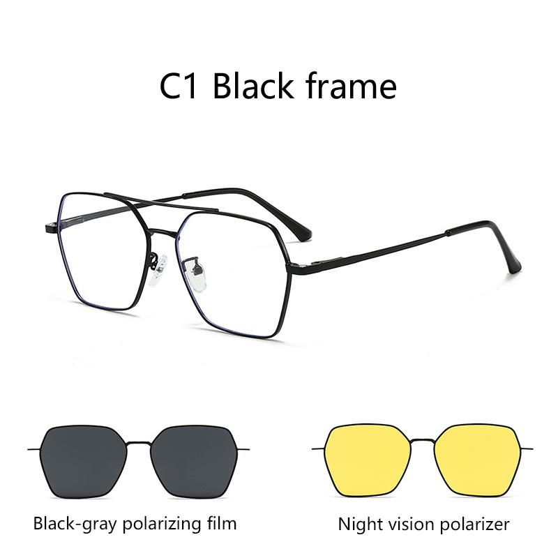 

2+1 Prescription Glasses Polarizing Plate For Myopia -0.5 to -10 Men Women Cat Eye Magnetic Sunglasses Clip Shortsighted 0