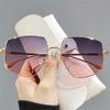 Oversized Gradient Sunglasses For Women New Fashion Brand Irregular Alloy Sun Glasses for Female Vintage Shades UV400