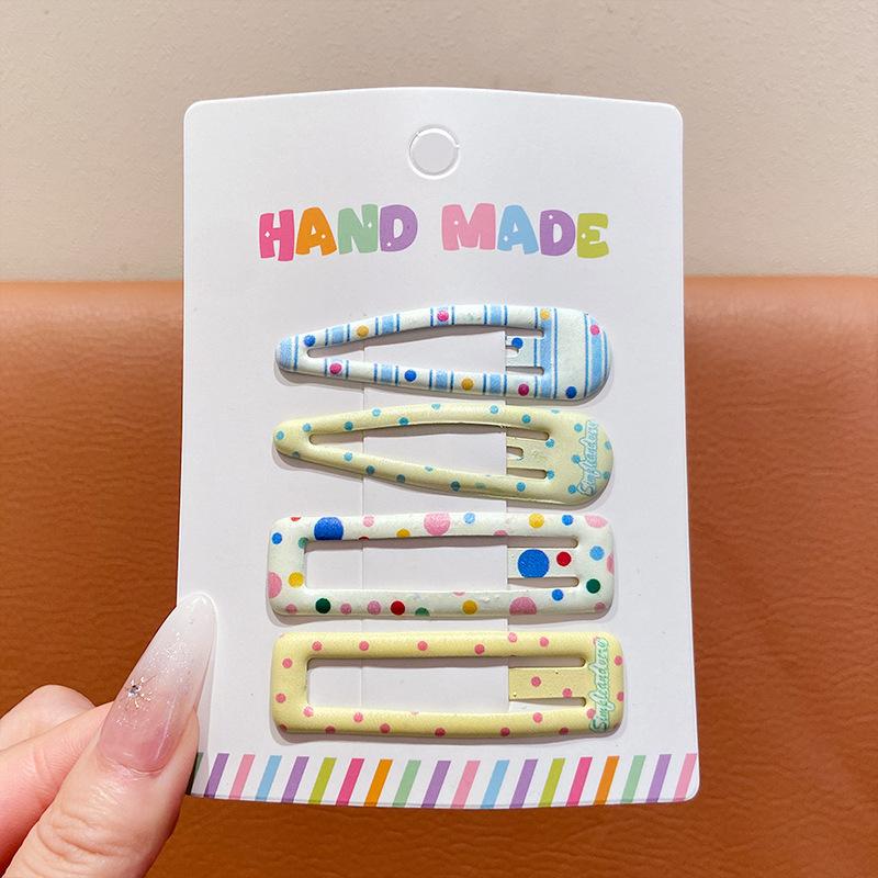 Cute Children's Colorful Polka Dot Checkered Hair Clips, Side Bangs Clips, Sweet Wispy Hair Clips, Bobby Pins.