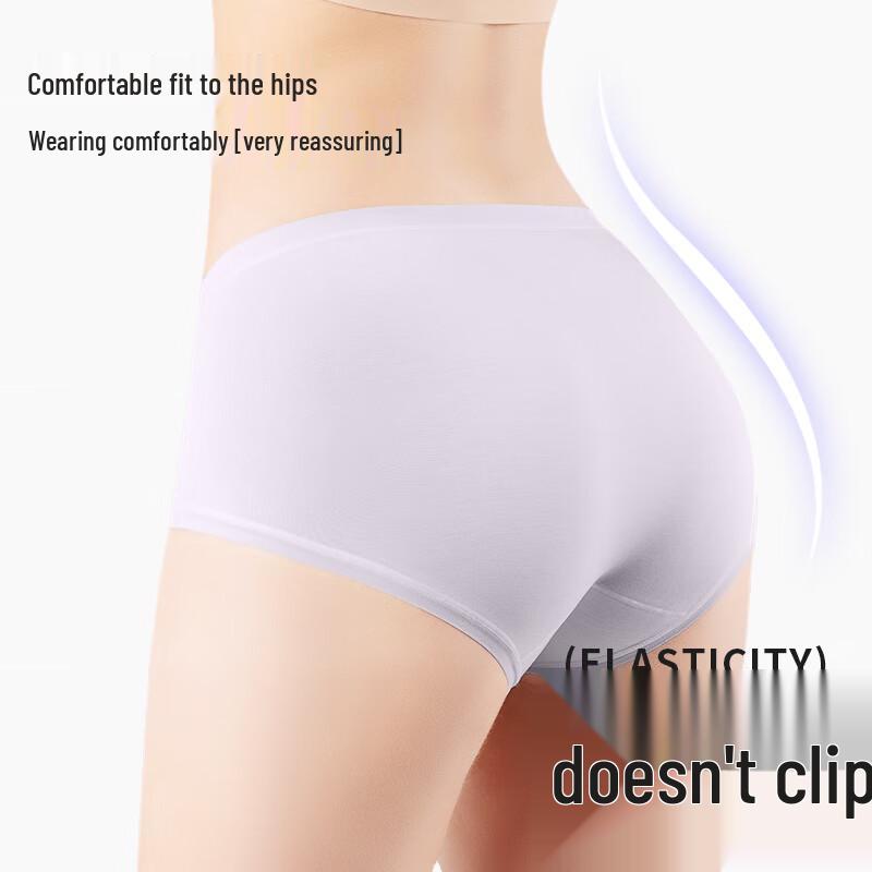 Yingzina Women's 60S Modal Seamless Antibacterial Briefs (4-Pack)