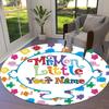 Mr Men Adventure Custom Name Round Area Rug Carpet Rug For Living Room Bedroom Sofa Playroom Decor Nonslip Floor Mat