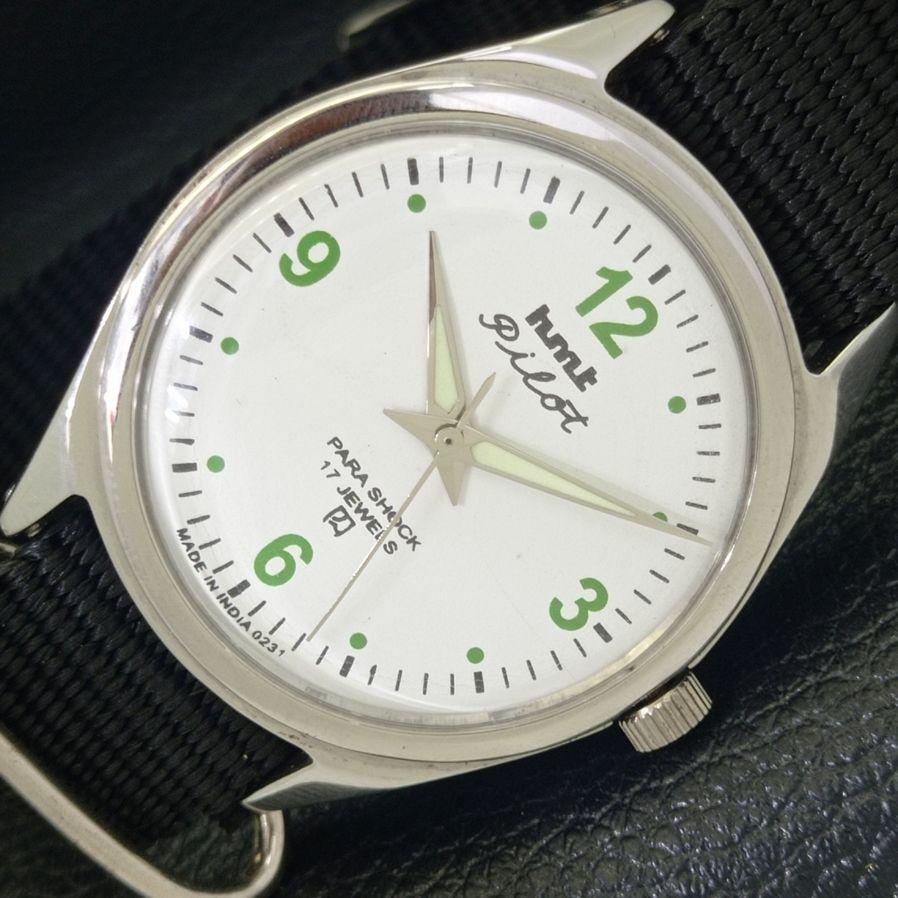 

INDIAN HMT PILOT MENS HAND-WINDING WHITE DIAL WATCH a430314-2 R102-a430314