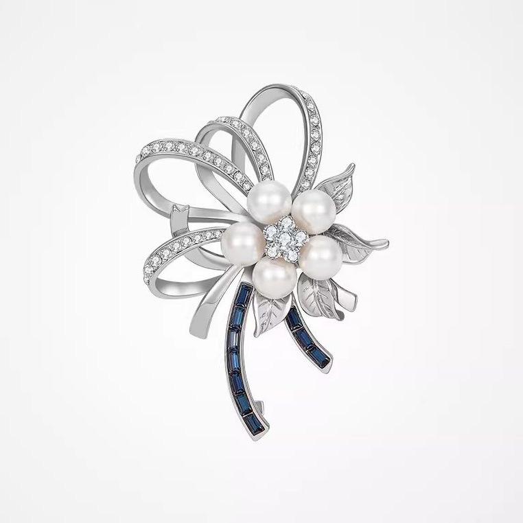 

Flower Crown Pearl Brooch, High-end Women s Exquisite Flower Brooch Design Sense, Niche Luxury Brooch
