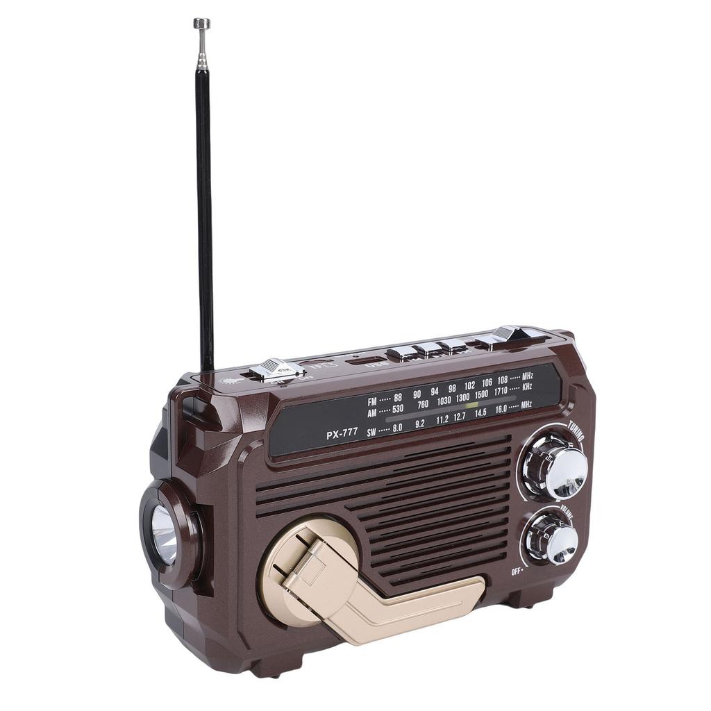 Solar Hand Crank Radio with Bluetooth Speaker Flashlight AM FM SW Water Proof Portable Emergency Radio for Indoor