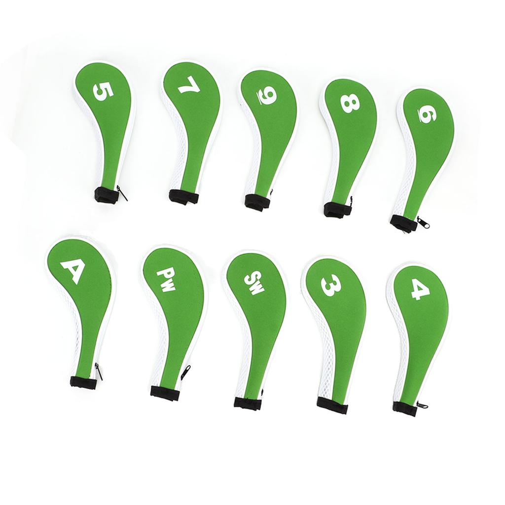 10 Pcs Golf Iron Head Cover Set with Zipper Golf Club Headcovers Fits Most Clubs Protective Golf Head Covers