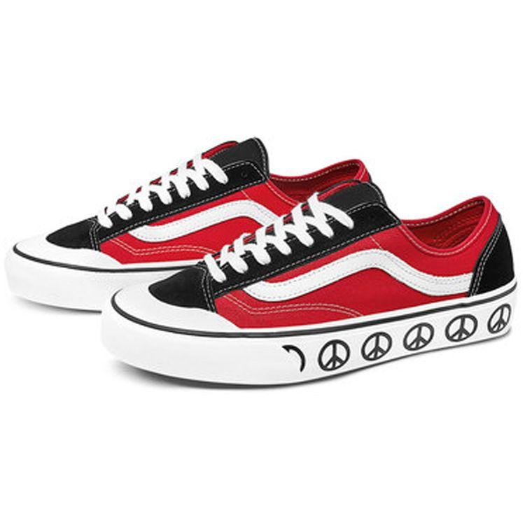 Vans Style 36 Decon Sf Low Top Skate Schuhe Unisex Sneakers Schwarz Rot VN0A3MVL222